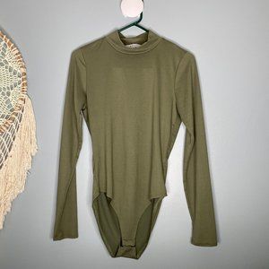 Gaze Long sleeve Mockneck Olive Bodysuit